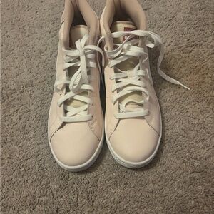 Nike Women's Pink and White High-Top Sneakers